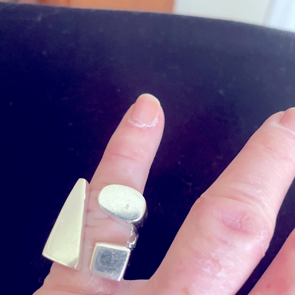 Sterling Silver Modern Design Ring - image 1
